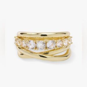 Melinda Maria Stacked Diamond Ring Gold/White Diamondettes